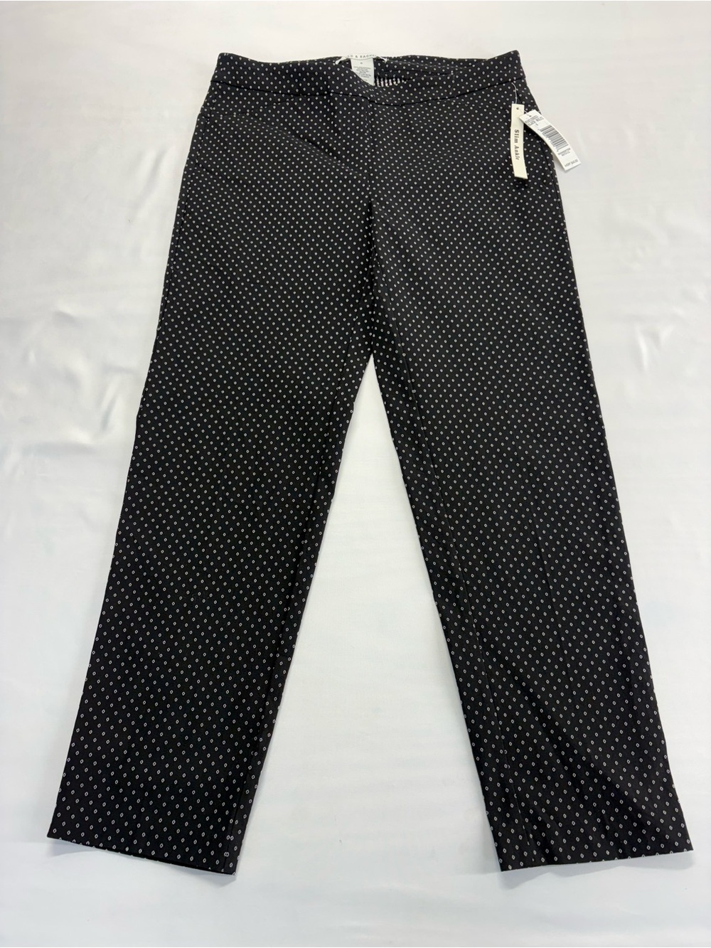 Zac & Rachel Women’s Black White Print Straight Leg Dress Pants Size 6 NWT